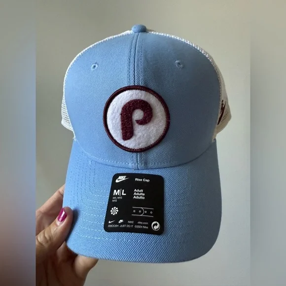 New Nike Philly Phillies Baseball Hat Cooperstown Collection Throwback Blue